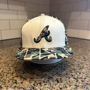 Vtg Atlanta Braves New Era 59Fifty Camo Hat Cap 7 7/8 Wool Blend Made in USA